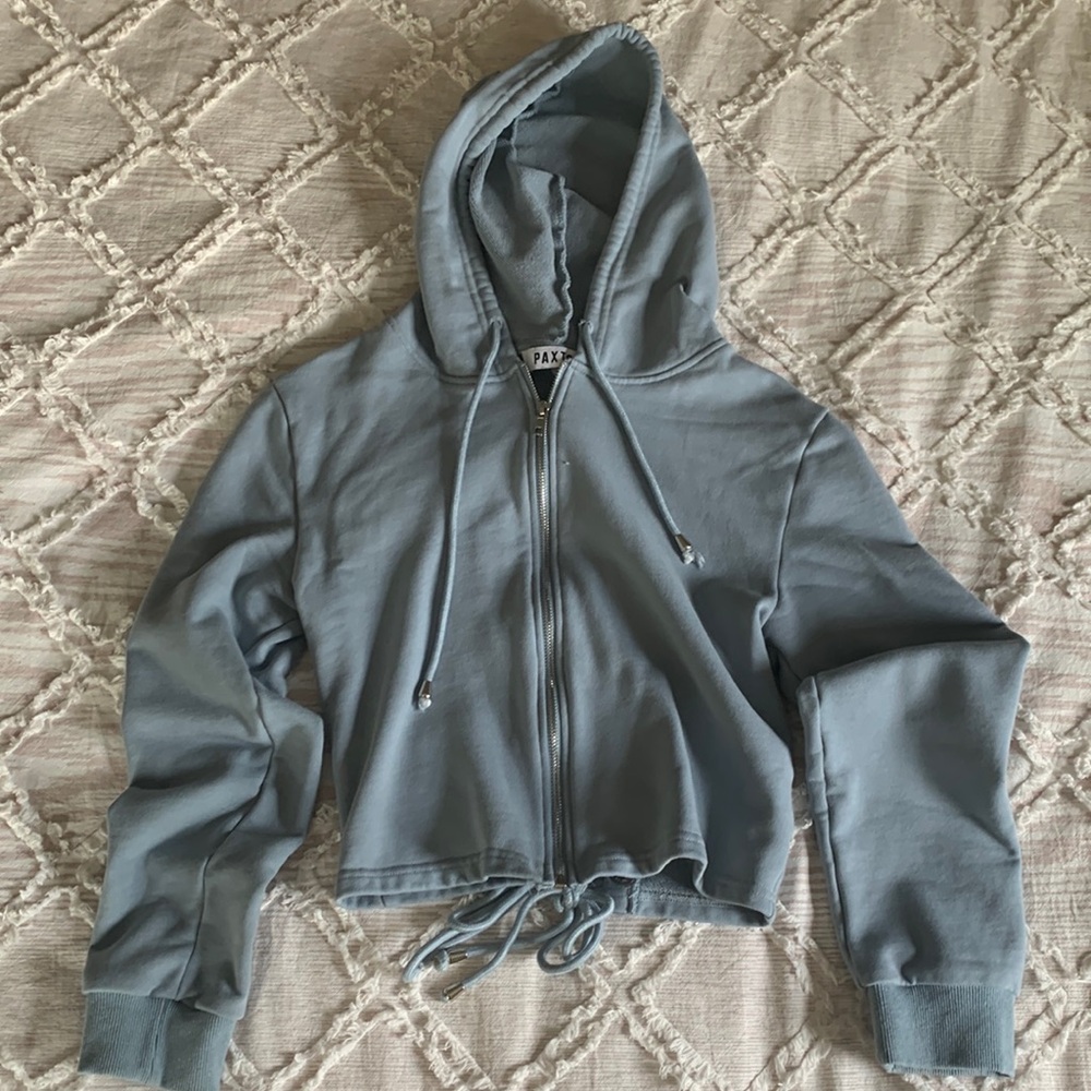 Akira Blue Zip Up Open Back Size Medium